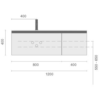 Тумба под раковину Armadi Art Quatro 790-M2-120-CM-MG-LED 120 см с подсветкой кашемир/золото матовое